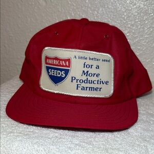 Red Vintage Trucker Hat Americana Seeds snapback